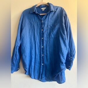 H&M blue Linen shirt